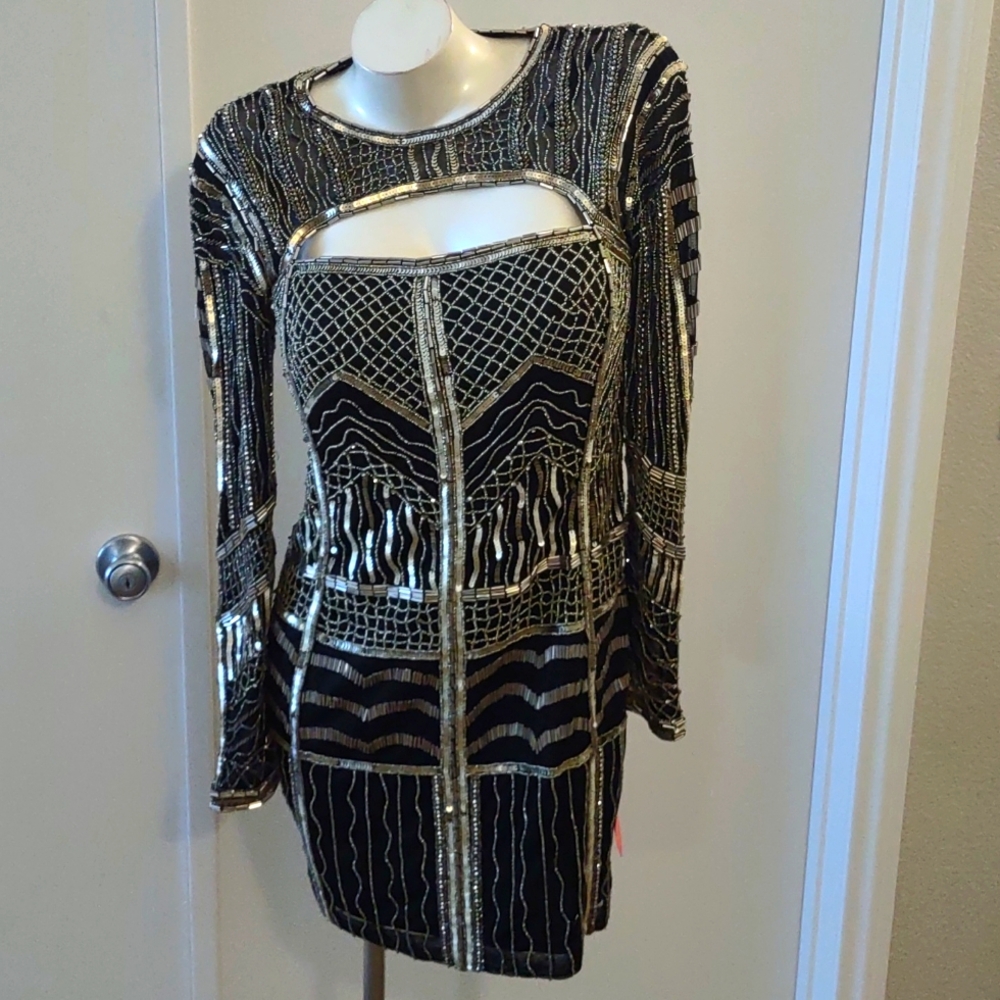 Nikki Beaded Holiday Dress